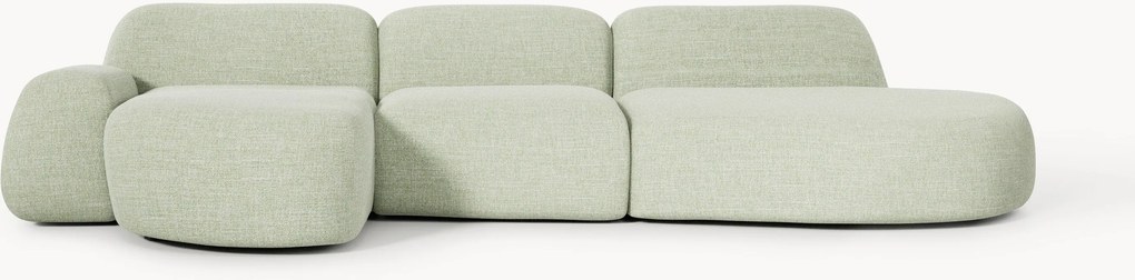 Divano angolare componibile 4 posti in bouclé con chaise longue Wolke