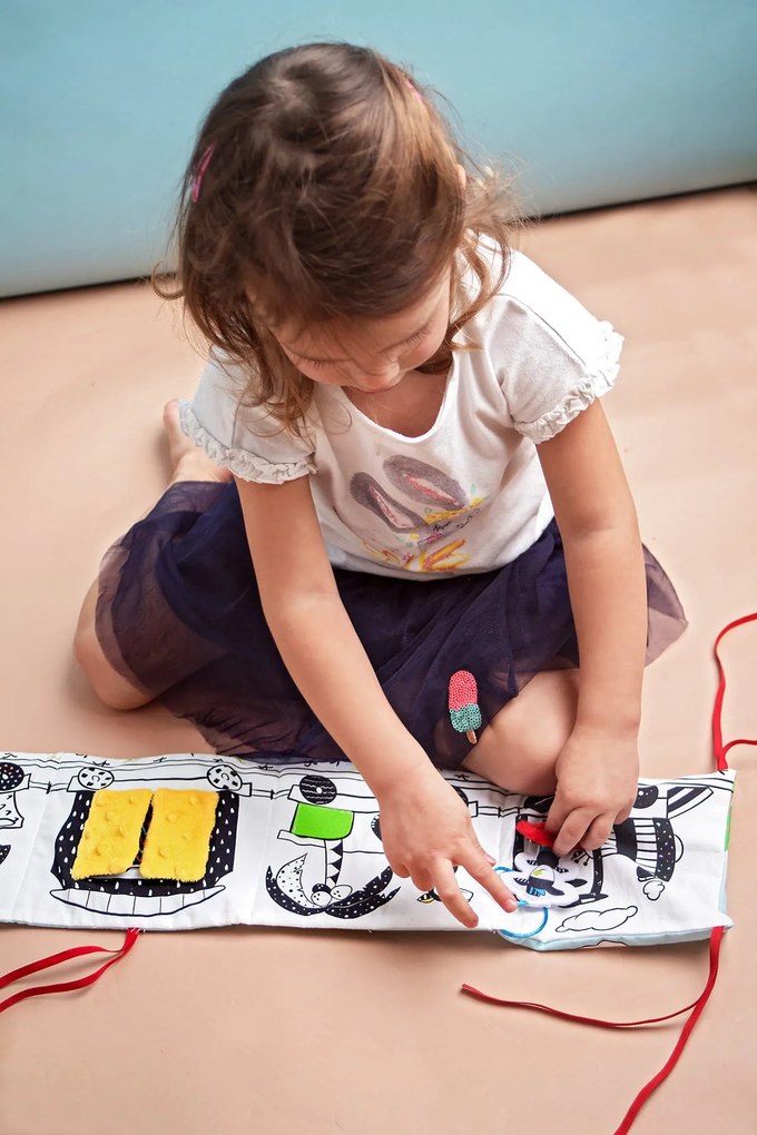 Mom’s Care - Libro sensoriale in tessuto - trenino