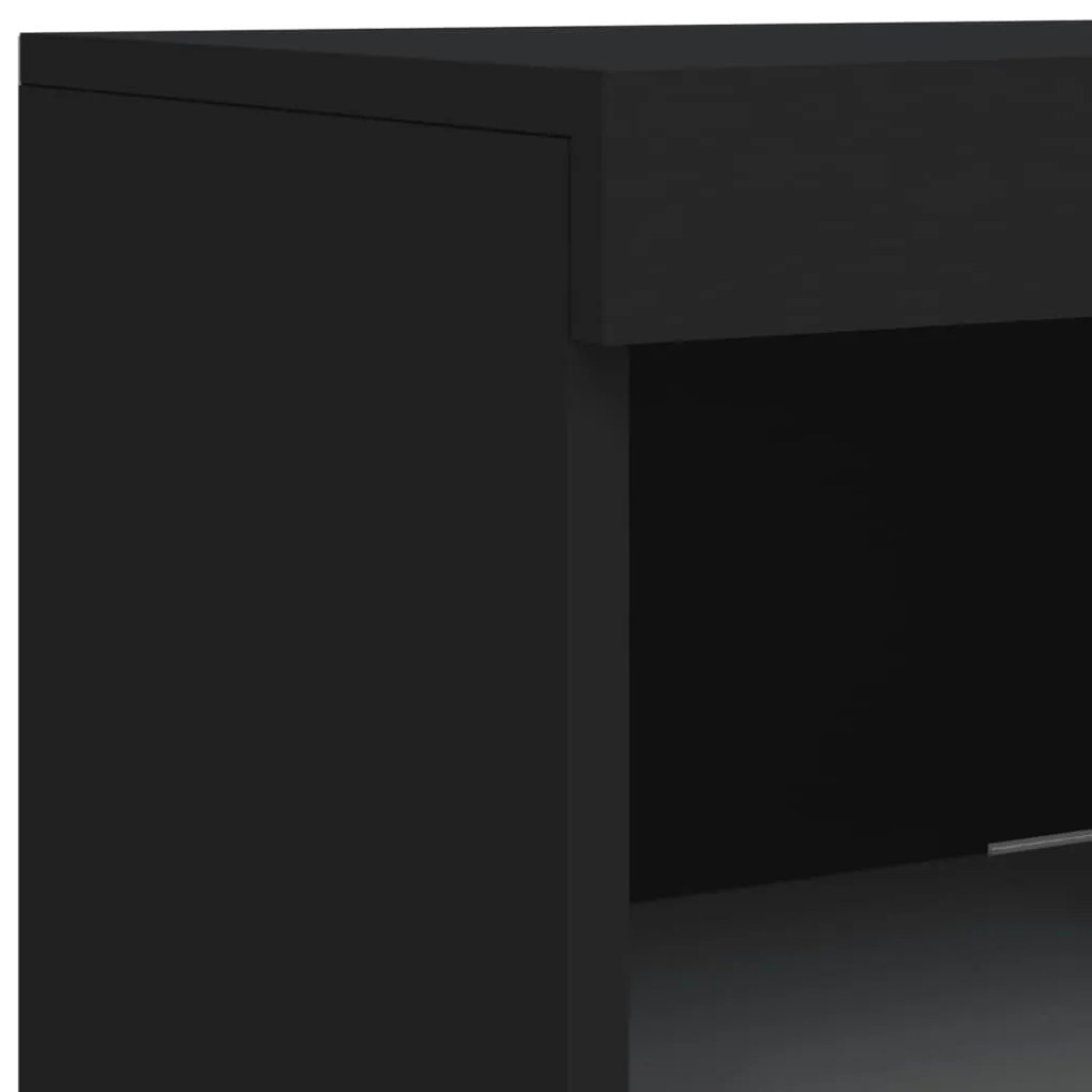 Credenza con Luci LED Nera 41x37x100 cm