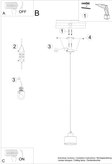Sollux SL.1132 - Lampadario a cavo SAVAR 1xE27/60W/230V nero
