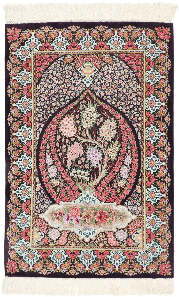 Ghom Tappeto 60 x 90 (Iran) Annodato A Mano