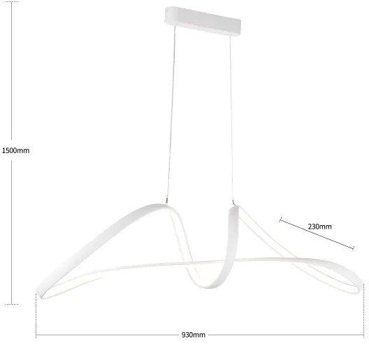 Brilagi-LED Lampadario dimmerabile a sospensione con cavo TWISTER LED/60W/230V 3000-6000K bianco + telecomando