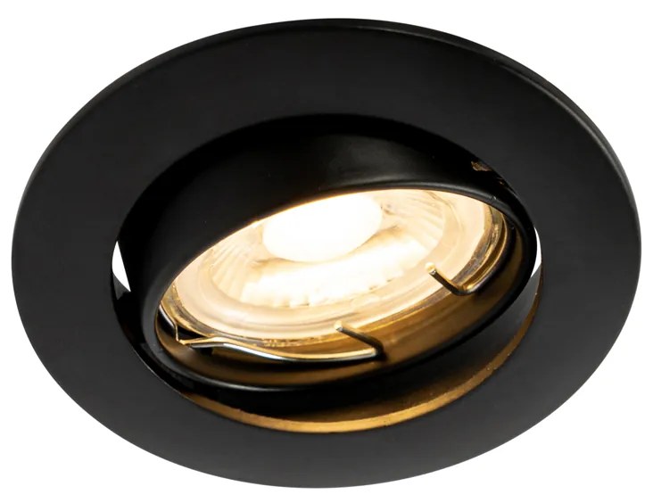 Set di 12 faretti incasso neri GU10 35mm - Edu