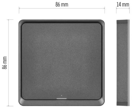 Interruttore 1 bottone GoSmart 1xCR2430 Tuya nero