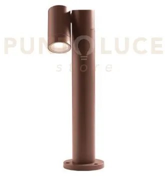 Ges1110- paletto in alluminio 1 luce attacco gu10 marrone ip65 h.45cm