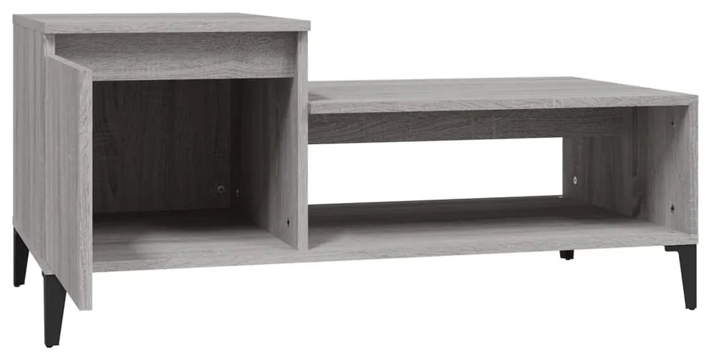 Tavolino da salotto grigio sonoma 100x50x45cm legno multistrato