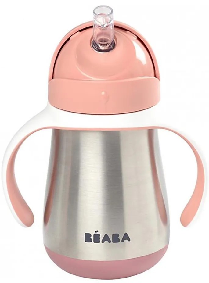 Beaba - Tazza termica con cannuccia 250 ml rosa