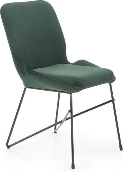 Sedia K454 in velluto verde - H83 cm