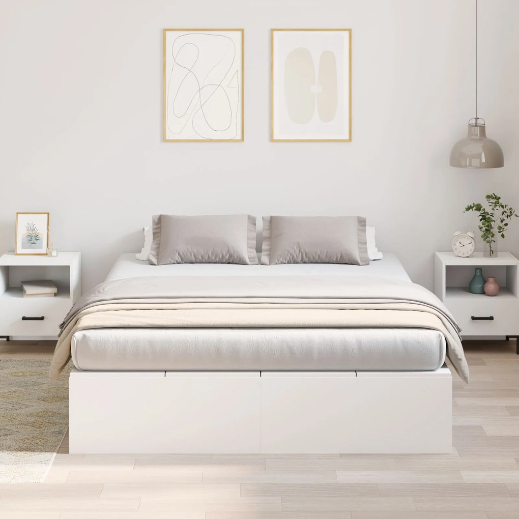 Struttura letto bianca mdf 140 x 200 cm