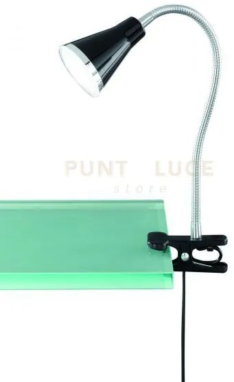 Lampa a morsetto led c/flex nera arras  r22711102