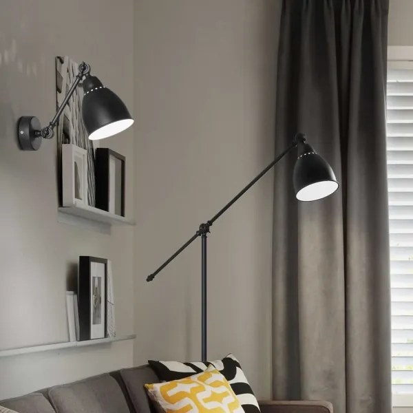 Ideal Lux - Lampada da parete NEWTON 1xE27/42W/230V nera