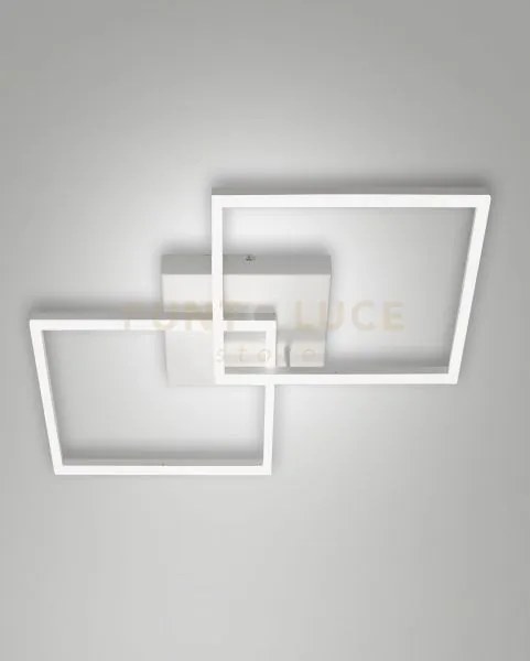 Bard plafoniera bianca l.65x65cm 2 luci a led 3000k - 52w - 5180 ...
