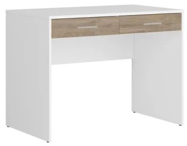 Scrivania 2 Cassetti 100X60x75 Rovere E Bianco Design Moderno