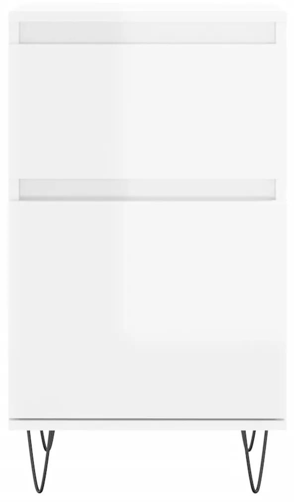 Credenza bianco lucido 40x35x70 cm in legno multistrato