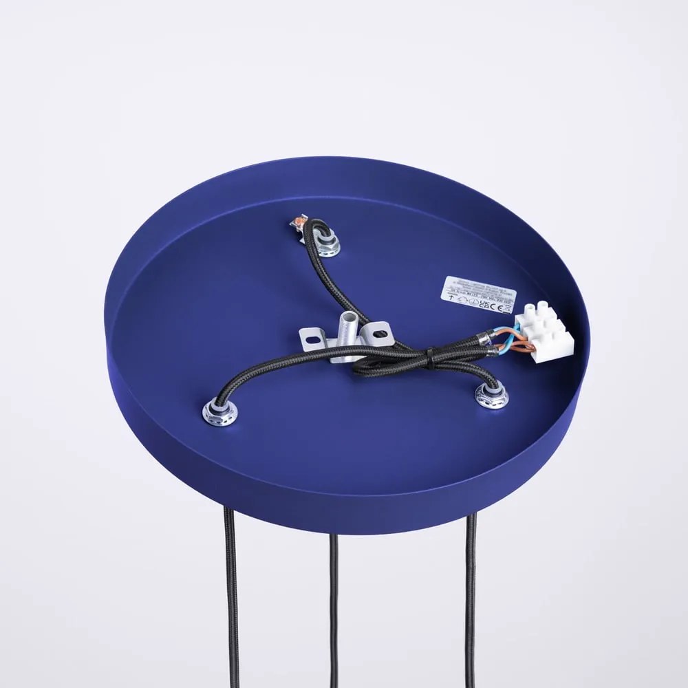 Lampadario blu scuro con paralume in vetro ø 25 cm Orbital – Sollux