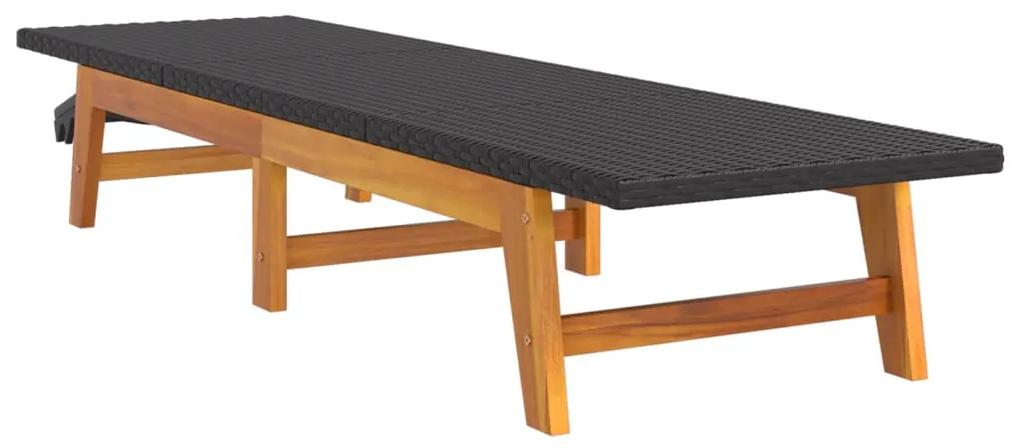 Sdraio con tavolo polyrattan e legno massello di acacia