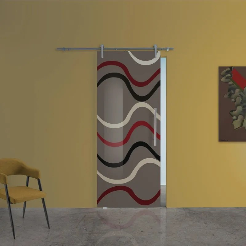 Porta scorrevole Carpet4 in alluminio multicolore, L 88 x H 215 cm, con binario Ermes Sinistra