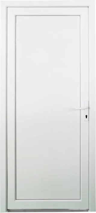 Portoncino d'ingresso Base L 90 x H 210 cm in PVC bianco, apertura spingere a sinistra, falso telaio non incluso