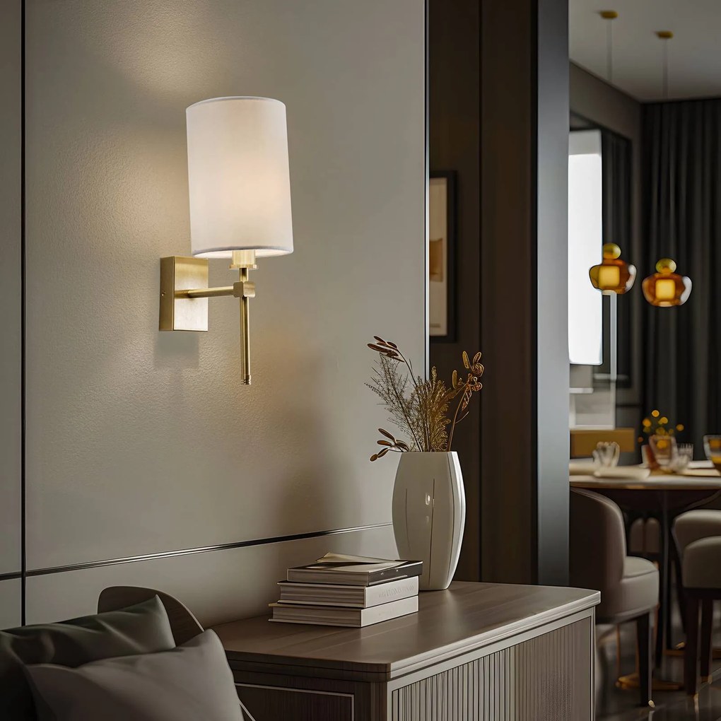 Argon Applique Azzi paralume in tessuto 1 luce bianco
