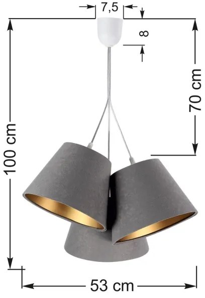 Lampadario a sospensione AMBROSIA 3xE27/60W/230V