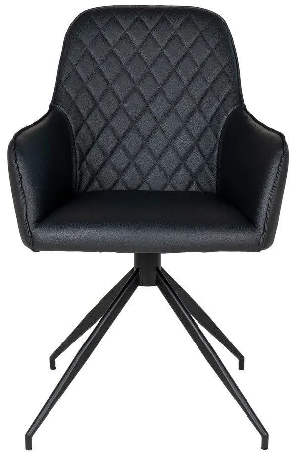 Sedia da pranzo nera in imbottito Harbo – House Nordic