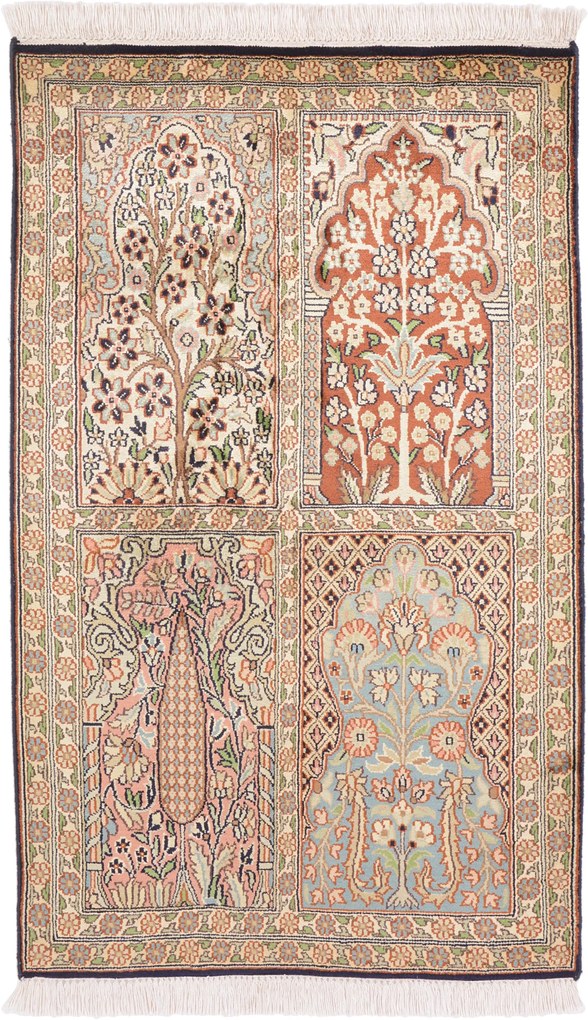 Cashmere Silk Tappeto 60 x 100 (Indian) Annodato A Mano