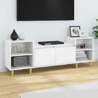 Mobile Porta TV Bianco Lucido 160x35x55 cm in Legno Multistrato cod mxl 26429