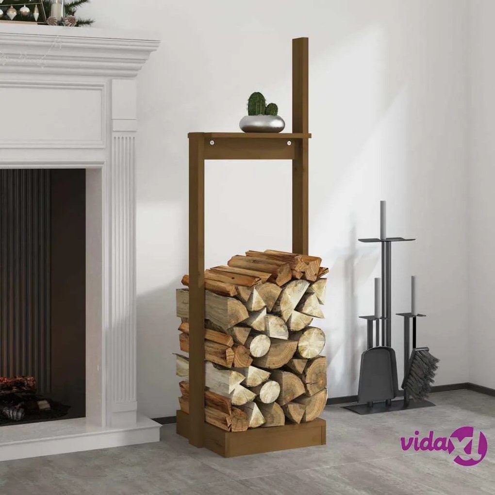 vidaXL Portalegna Miele 33,5x30x110 cm in Legno Massello di Pino