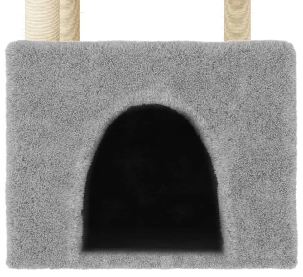 Albero per gatti con tiragraffi in sisal grigio chiaro 109,5 cm