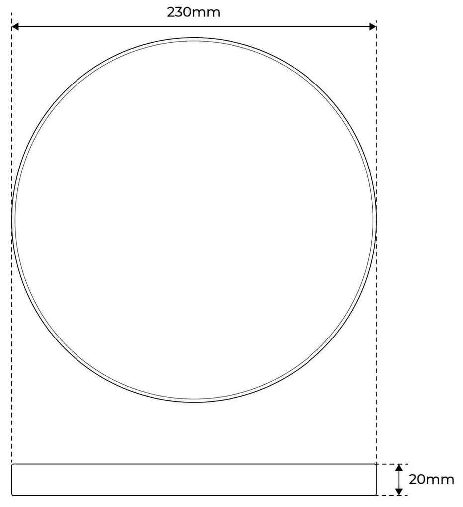 Plafoniera LED 24W Rotonda Ø230mm IP54 Bianco Slim Dimmerabile