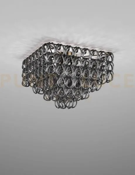 Giogali lampadadario a soffitto 65q cristallo quadrato nickel nero ...