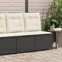 Divano Reclinabile da Giardino con Cuscini in Polyrattan Nero 368973