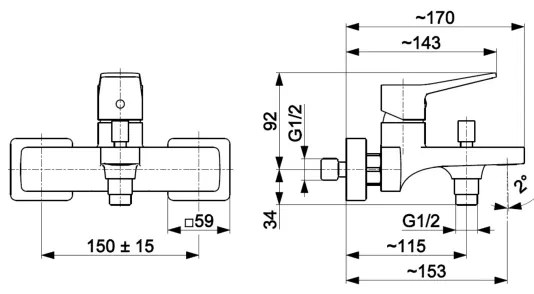 KFA Armatura 4524-010-44 - Miscelatore per vasca MALAGA bianco
