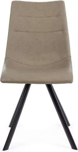 Sedie Da Interno Imbottite In Ecopelle Gambe Nere Alva Pu Tortora Bizzotto - 4 Pz