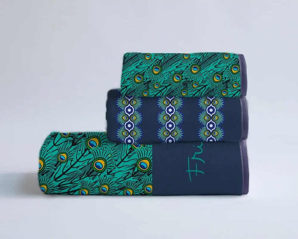 Set di 3 asciugamani Peacock Peacock Feathers - Madre Selva
