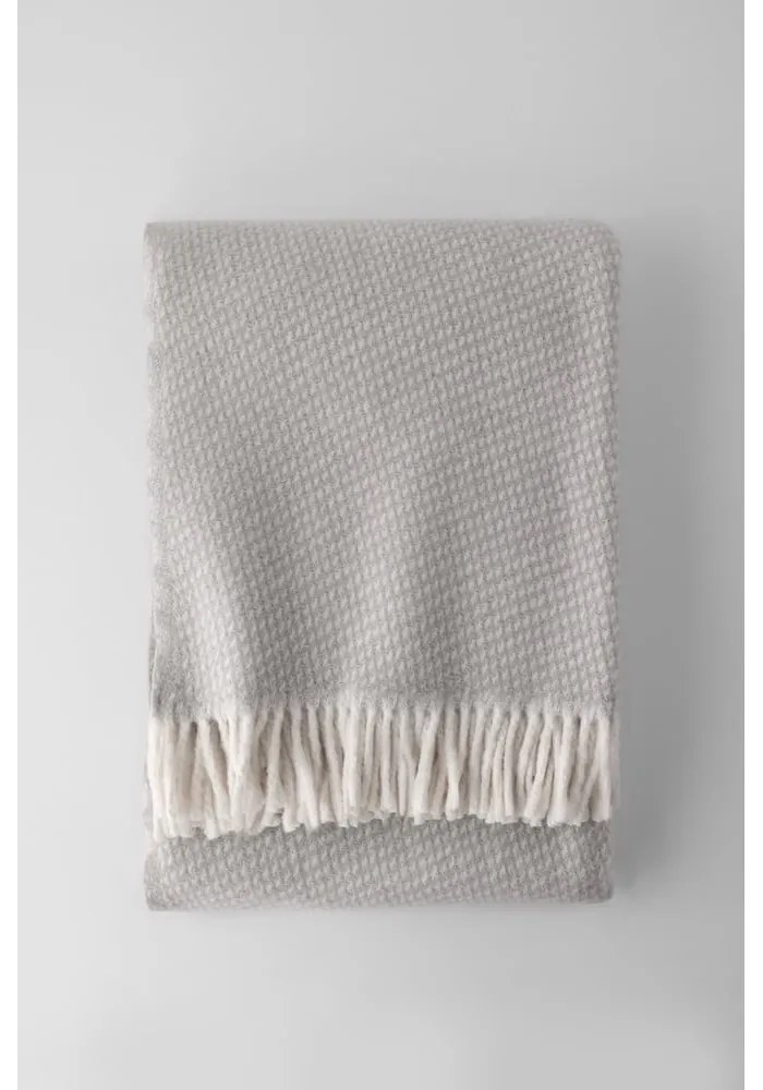 Plaid grigio chiaro con contenuto di cotone , 140 x 180 cm Ruby - Euromant