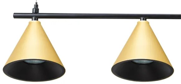 Lampadario a sospensione con filo CONE 4xGU10/10W/230V oro/nero