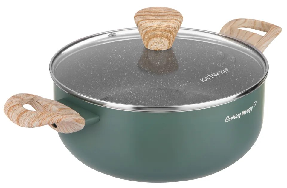 Casseruola 20 cm verde Cooking Therapy con coperchio