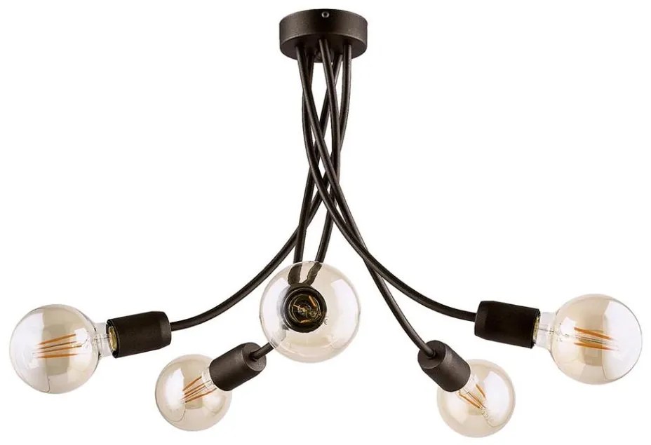 Jupiter 1638 - Lampadario a sospensione LUCE 5xE27/60W/230V titanio