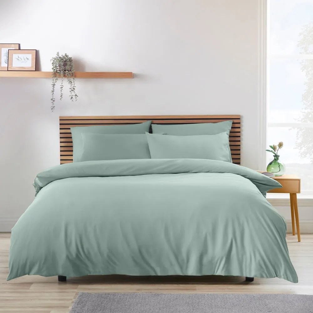 Set copripiumino e federa verde per letto matrimoniale e per letto esteso 260x220 cm So Soft Non-Iron – Catherine Lansfield