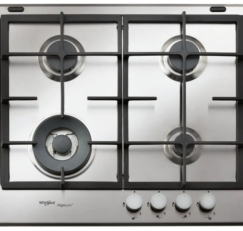 Piano cottura 4 fuochi L 59 cm GMR6442IXL WHIRLPOOL silver griglie in ghisa