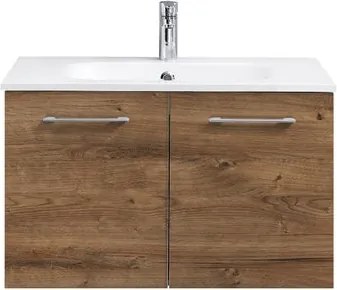 Mobile da bagno sospeso sotto lavabo L 80 x H 48 x P 45 cm rovere, 2 ante PELIPAL Madeo