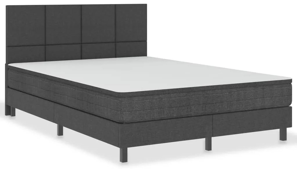 Letto a Molle Grigio Scuro in Tessuto 160x200 cm