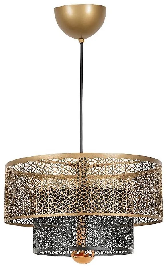 Lampadario a sospensione con filo 1xE27/40W/230V oro/nero