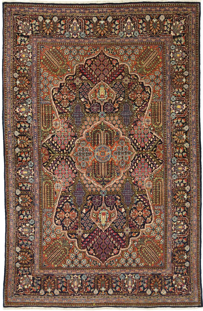Kashan Tappeto persiano 140x210 Blu (Iran) Annodato A Mano
