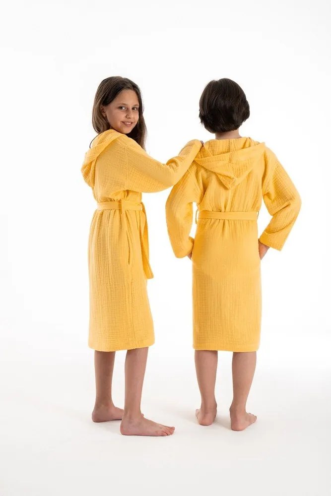 Accappatoio per bambini giallo in mussola 5-6 anni Muslin – Foutastic