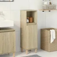 Armadietto da Bagno Rovere Sonoma 30x30x100cm Legno Multistrato 849659