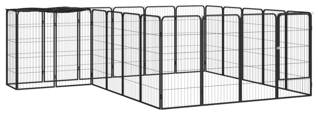 Box Cani 22 Pannelli Nero 50x100 Cm Acciaio Verniciato Polvere /