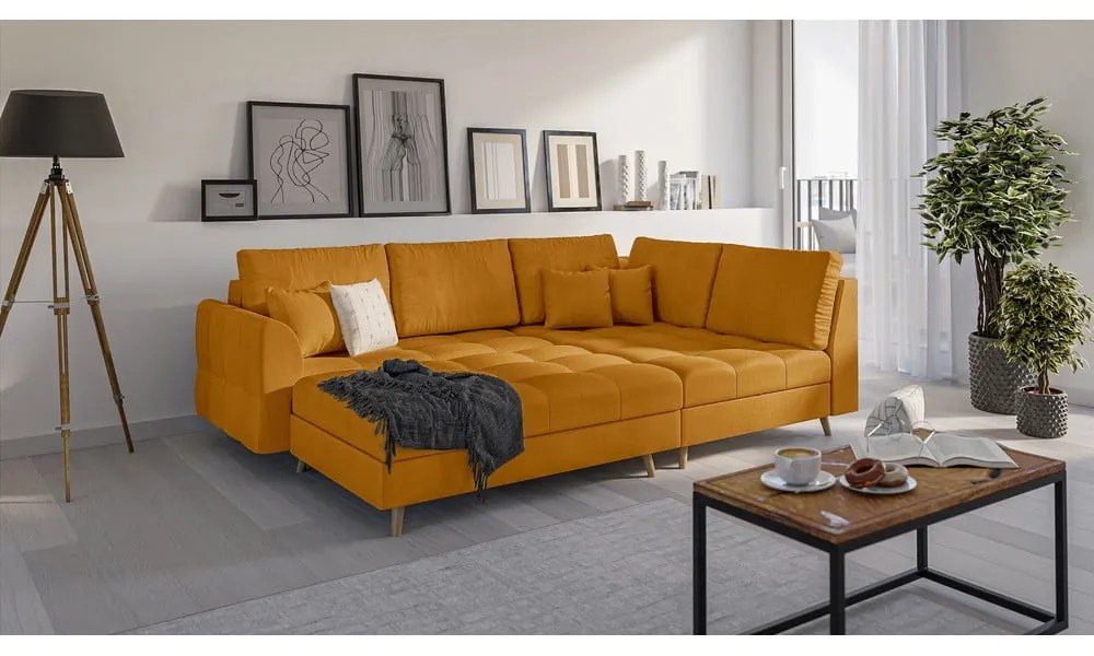 Poggiapiedi in colore senape Ariella - Ropez