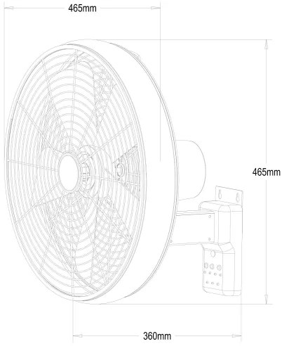 Lucci air 213126 - Ventilatore da parete BREEZE 55W/230V cromo opaco + tc